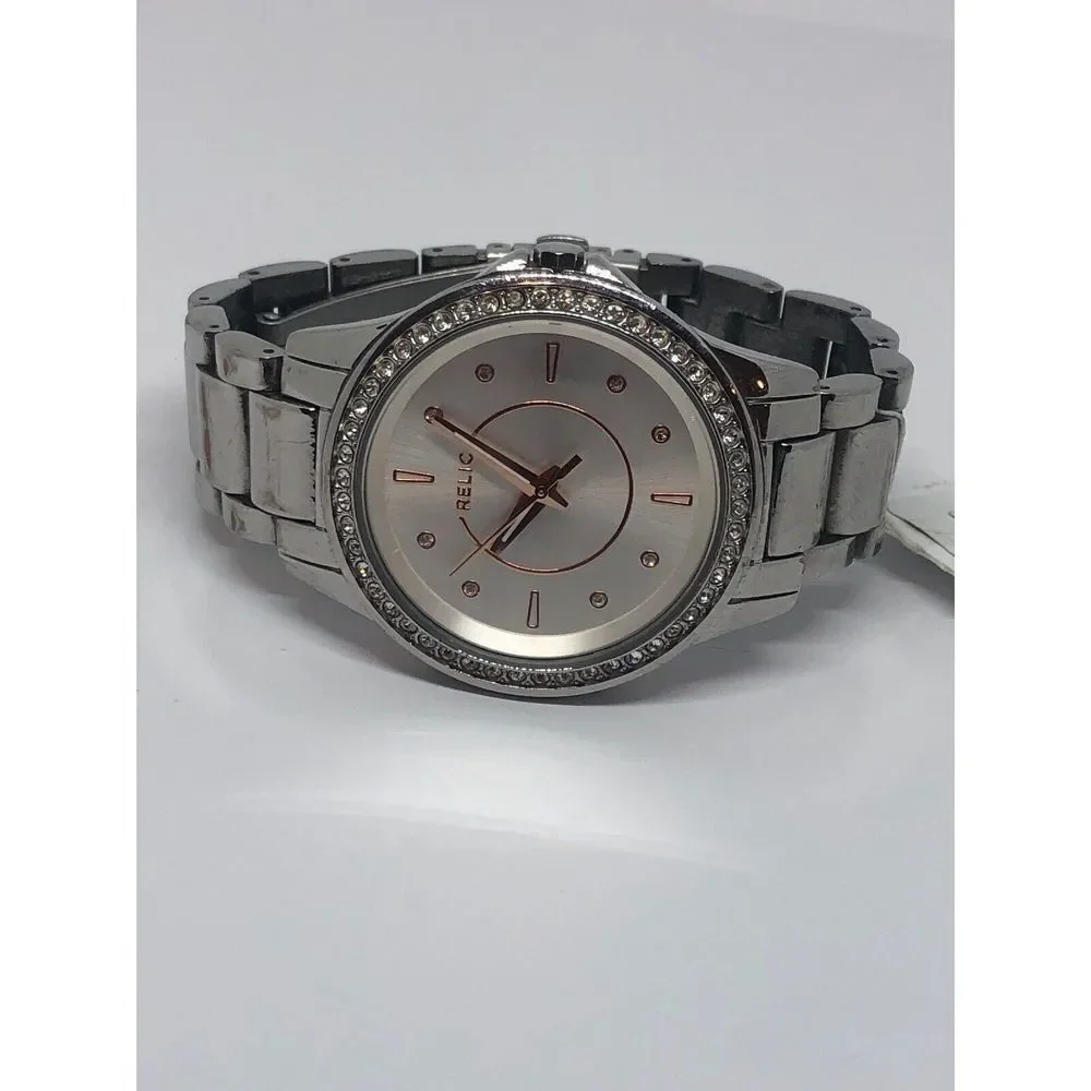 Relic ZR12115 Women's Stainless Steel Analog Silver Dial Quartz Wrist Watch HO84